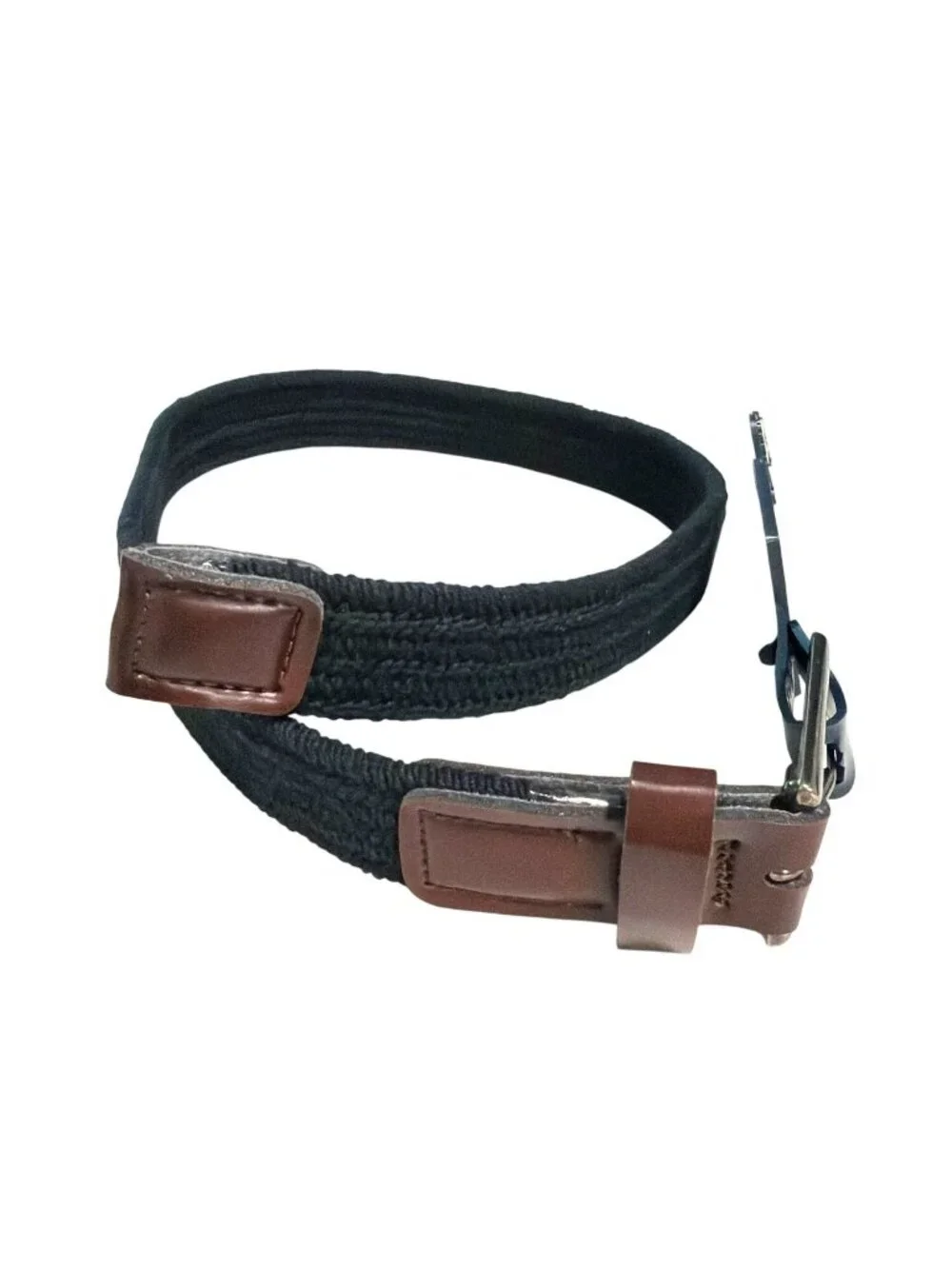 New Set of 2 Navy & Black Woven Boys Belts Faded Glory